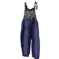 thumbnail image 2 of Huresd Womens Jumpsuits Casual Dressy Casual Loose Shoulder Strap Vintage Print Long Rompers Sleeveless Long Pants Overalls Jumpers 2024 Clothes Navy 784XL, 2 of 4