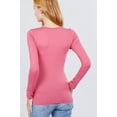 thumbnail image 4 of Simply Fashion Active Basic CrewNeck LongSleeve Slim Fit Cotton Tshirts,dusty pink,Xlarge, 4 of 4