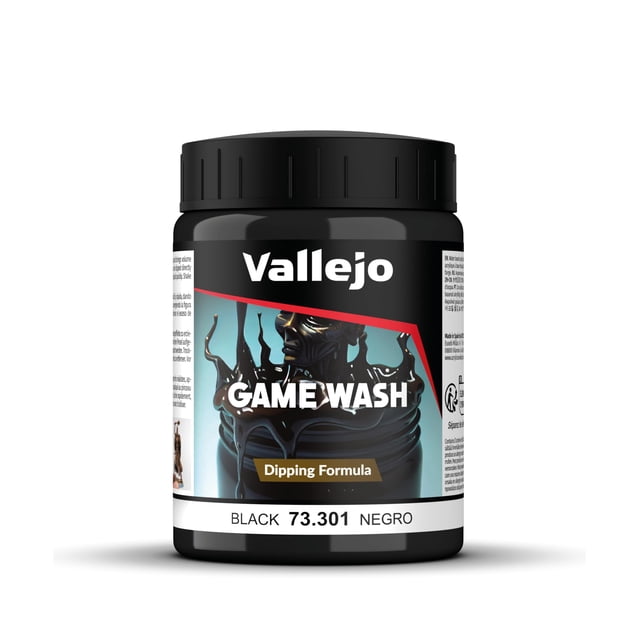 Pintura acrílica Vallejo Game Wash Black 200 ml Dipping