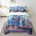 thumbnail image 2 of Feelyou Magical Castle Bedding Comforter Set 7 Pieces, Kawaii Princess Full Bedding Set, Blossoms Flower Floral Fitted Sheet Flat Sheet, Super Cozy Bedroom Decorative, 2 of 7
