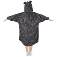 thumbnail image 2 of Dailycode Wearable Blanket Hoodie Oversized Sherpa Flannel Blankets with Pocket for 3-14 Year Old Bats Silhouette and Star, 2 of 7