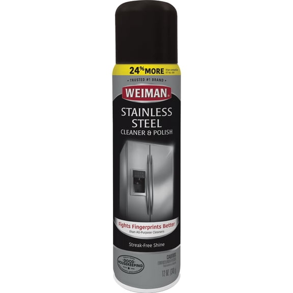 Weiman Stainless Steel Cleaner and Polish - 17 Ounce 2 Pack - Non-Toxic Protects Appliances from Fingerprints and Leaves a Streak-less Shine for Refrigerator Dishwasher Oven Grill - 34 Ounce Total
