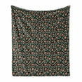 thumbnail image 1 of Spring Soft Flannel Fleece Throw Blanket, Vintage Floret Pattern with Flowers Blossom on Dark Backdrop, Cozy Plush for Indoor and Outdoor Use, 60" x 80", Charcoal Grey Multicolor, by Ambesonne, 1 of 5