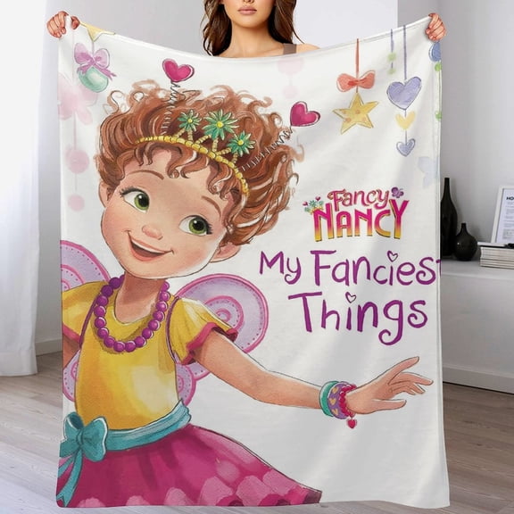 Fancy Nancy Cartoon Blanket, Soft Cozy Fluffy Plush Throw Blanket for Boys Girls Young Adults, Warm Flannel Blanket for Living Room Bedroom Couch Bed 30"x40"