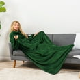 thumbnail image 5 of PAVILIA Emerald Green Fleece Wearable Blanket with Sleeves for Adults Women Men, Soft Warm Full Body Wrap Throw, Sweatshirt Pocket, Cozy Pullover Robe Blanket with Arm, Gifts for Christmas Mom Wife, 5 of 9