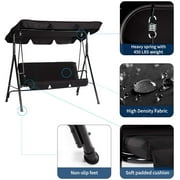 AECOJOY Stainless Steel Porch Swing - Black