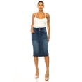 thumbnail image 2 of Be-Girl Women's Denim Mid Waist, Elastic Waistband Pencil Skirt size S to 5XL - SG-79100, 2 of 6