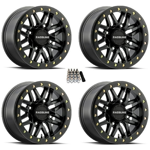 Raceline Ryno Beadlock UTV Wheels Black 15x7/15x10 Polaris RZR 1000 XP / Ranger XP 900/1000