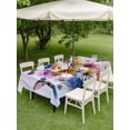 thumbnail image 4 of Outdoor Tablecloth with Umbrella Hole for Patio/Picnic/Party/Camping, Pink Purple Hummingbird Waterproof Table Cloth Rectangle Table Cover Washable, Spring Oil Painting Sunflowers (60"x 120"), 4 of 8
