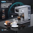 thumbnail image 3 of 20 Bar Espresso Machine with Milk Frother, Stainless Steel Coffee Maker Touch Screen & Cold Brew, 45s Fast Heat Small Cappuccino 57.5oz Removable Water Tank for Home, Silver, 3 of 5