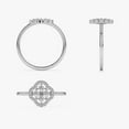 thumbnail image 3 of Clover Shaped Diamond Engagement Ring, Floral Cluster Diamond Wedding Anniversary Ring, Halo Diamond Ring, 925 Sterling Silver, 1.7 Ct Simulated Diamond, Birthday Gift Ring For Girlfriend, 3 of 3
