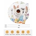 thumbnail image 6 of 13 Inch Round Placemats Set of 4, Happy Easter Non Slip Heat Insulation PP Table Mats, Spring Watercolor Bunny Eggs Flowers Washable Place Mats for Kitchen Dining Party Table Decor, 6 of 7