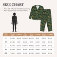 thumbnail image 3 of KLL Scraper Print Women's Long Sleeve Pajamas with Pants Sleepwear Loungewear 2 Set-Large, 3 of 7