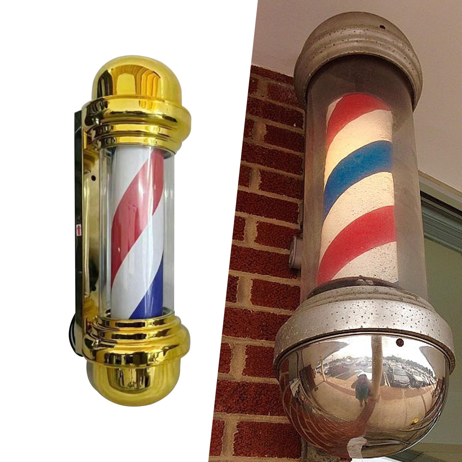 FITYLE Barber Pole Led Lights Barbershop Light Fixture Wall Hanging Salon Rotating Light Hair Salon Barber Shop Open Sign for Outside