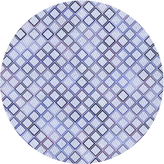 Ahgly Company Tapis d'Intérieur Lavables en Machine, Ronds, Bleu Lavande Transitionnel, Ronds de 8'