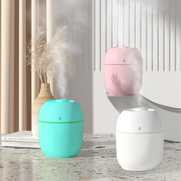 Humidificador USB, humidificador de niebla fría silenciosa de 300 ml para escritorio de oficina en dormitorio • Mini humidificador portátil con luz de 7 colores • Apagado automático, fácil de limpiar