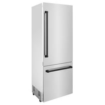 ZLINE Autograph 30 In. 16.1 cu. ft. Built-In Refrigerator with Internal Water and Ice Dispenser with Matte Black Accents, RBIVZ-304-30-MB