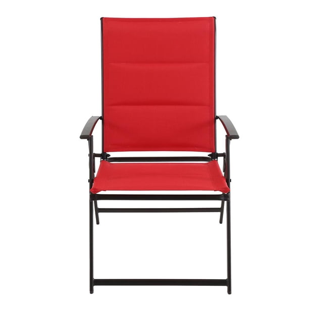 Hampton Bay Mix And Match Folding Metal Outdoor Dining Chair In Ruby Sling 2 Pack Fds50249 2pk Ru Walmart Com Walmart Com