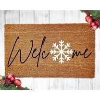 Welcome Snowflake Doormat, Winter Doormat, Welcome Mat, Winter Decor, Outdoor Rug, Christmas Doormat, Front Doormat, Christmas Decor, Snow 16x24 Inch