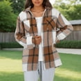 thumbnail image 4 of Cardigan Sweaters For Women Plush Coat Long Sleeve Plaid With Pocket Loose Coat Polyester Blending Coats Outerwear Jackets 1Pc Yellow Xl Sweaters For Women, 4 of 8