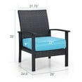 thumbnail image 3 of SUMMIT LIVING Set of 2 Outdoor Patio Rattan Wicker Conversation Set Loveseat Sofa with Aqua Cushions, 3 of 6