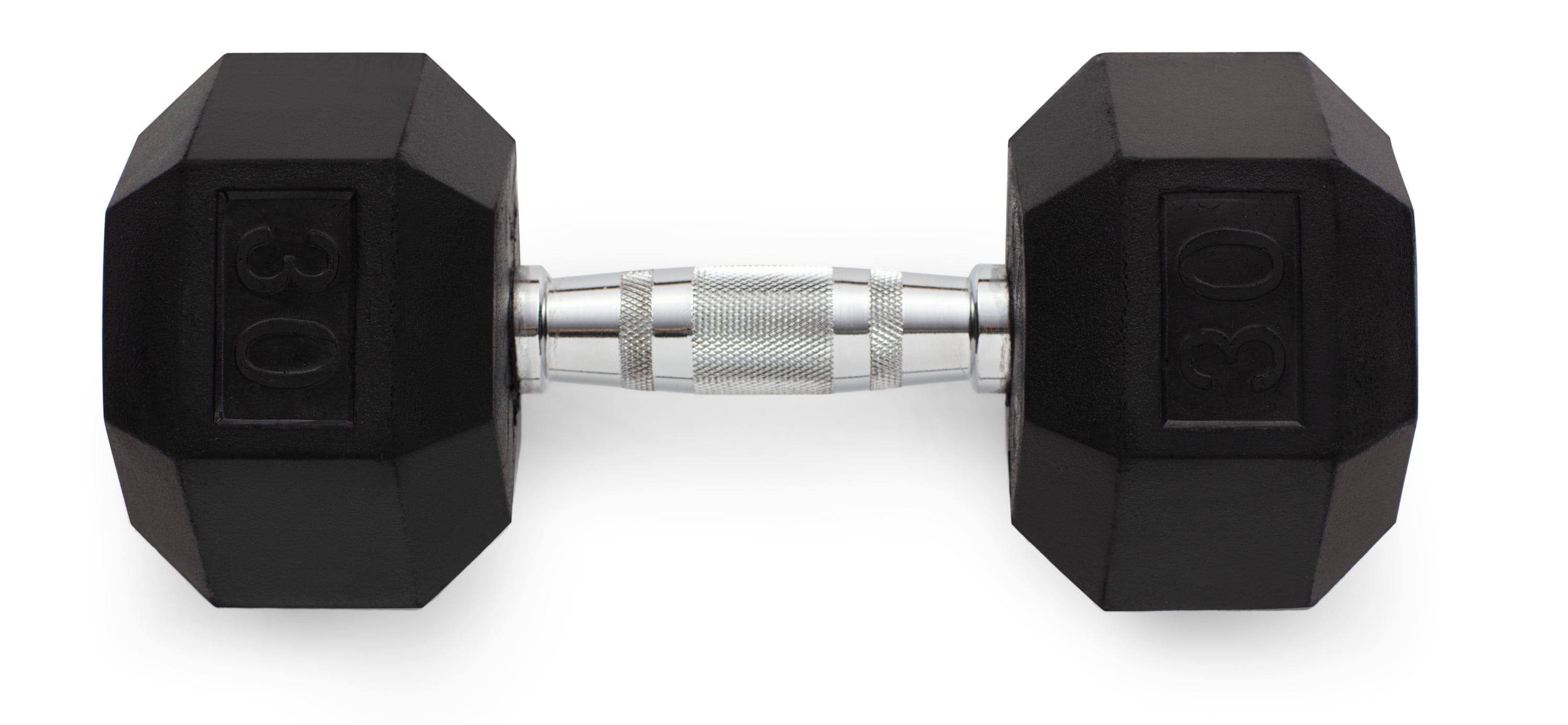 PAIR 30lbs Weider DRH30 lbs Rubber Hex Dumbbell with Knurled Grip 