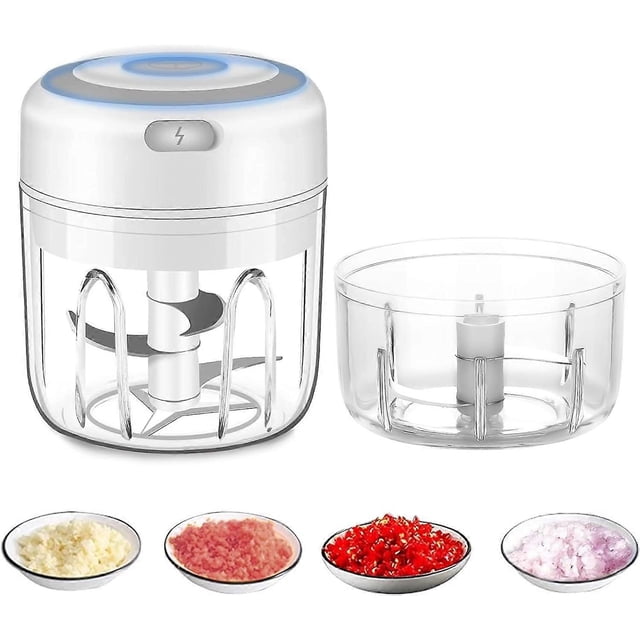 Cordless electric shredder, mini food processor, 250ml, easy to clean and replace, durable vegetable and fruit electric mixer