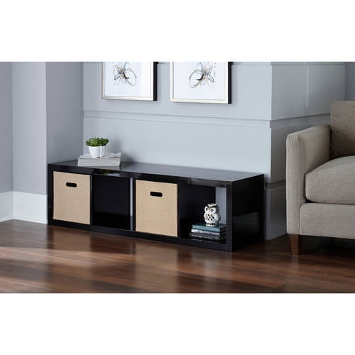 Better Homes & Gardens 4Cube Storage Organizer, Black Lacquer