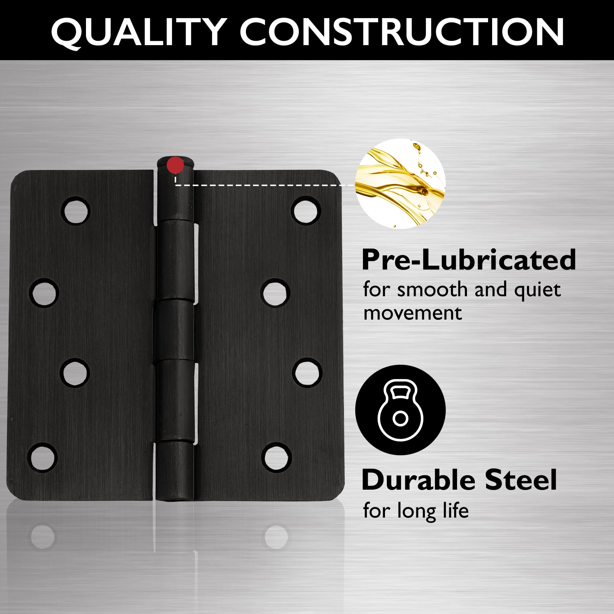 Design House 10-Pack 4" H x .25" Radius Butterfly Interior/Exterior Door Hinges, Oil Rubbed Bronze