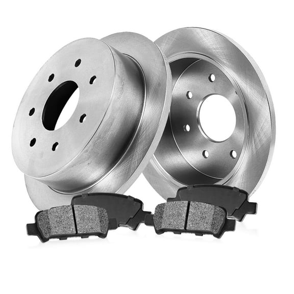 Callahan Brake Parts Brake Kit for Ford F-150 2000-2003, Ford F-150 Heritage 2004, Ford F-250 1998-1999 Rear Replacement Brake Rotors with Metallic Brake Pads EBYK005190