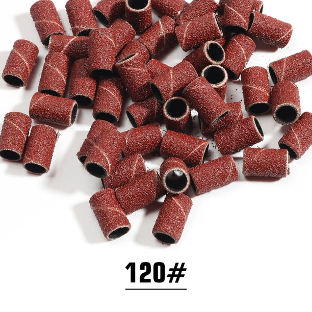 50 piezas 120 # anillo de lijado de uñas bandas de lijado de arte de uñas círculo de arena para Lima de taladro de uñas