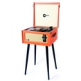 thumbnail image 2 of Arkrocket 3-Speed Bluetooth Record Player Retro Turntable with Built-in Speakers and Removable Legs (Orange), 2 of 15