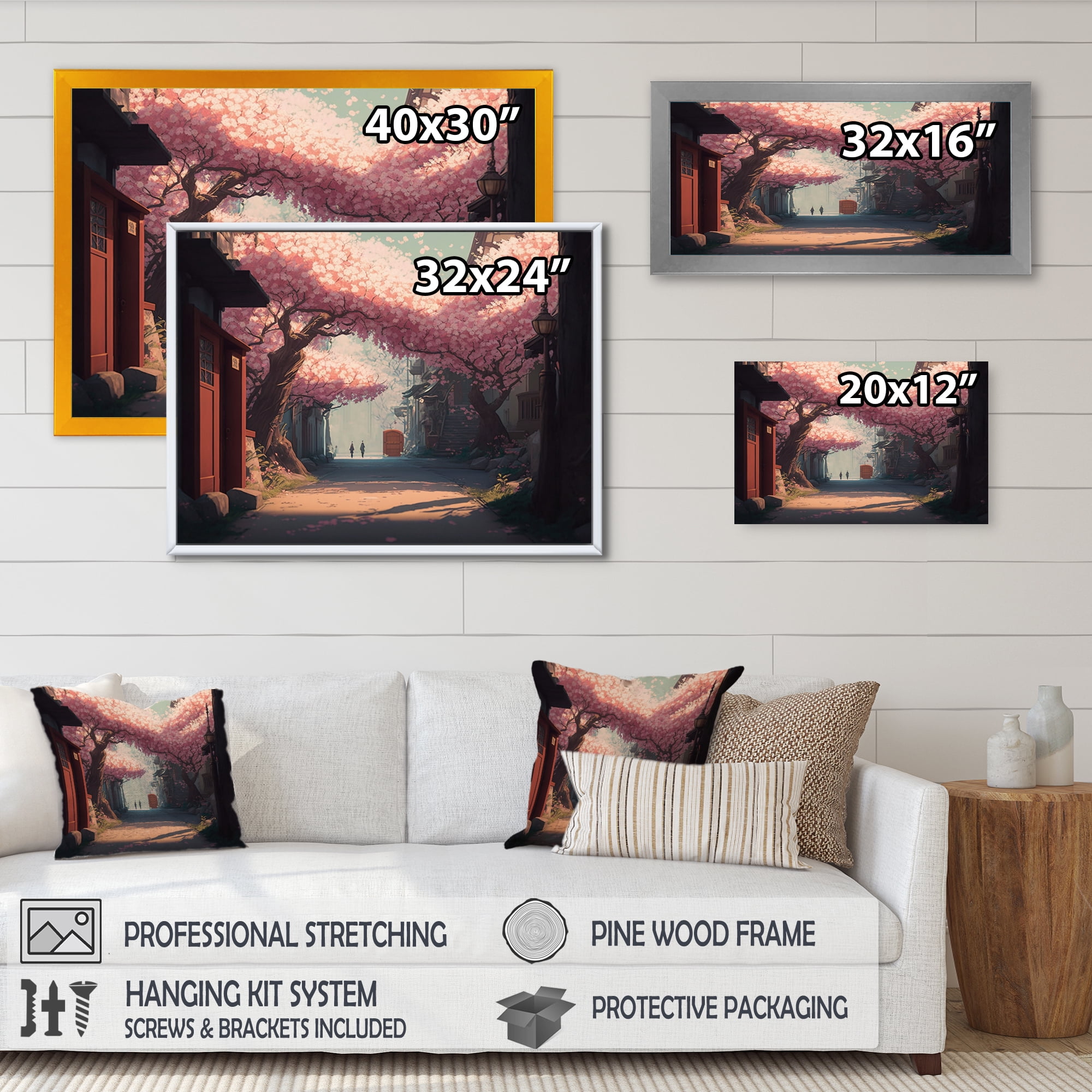 Designart Cherry Blossums Forest II Canvas Wall Art