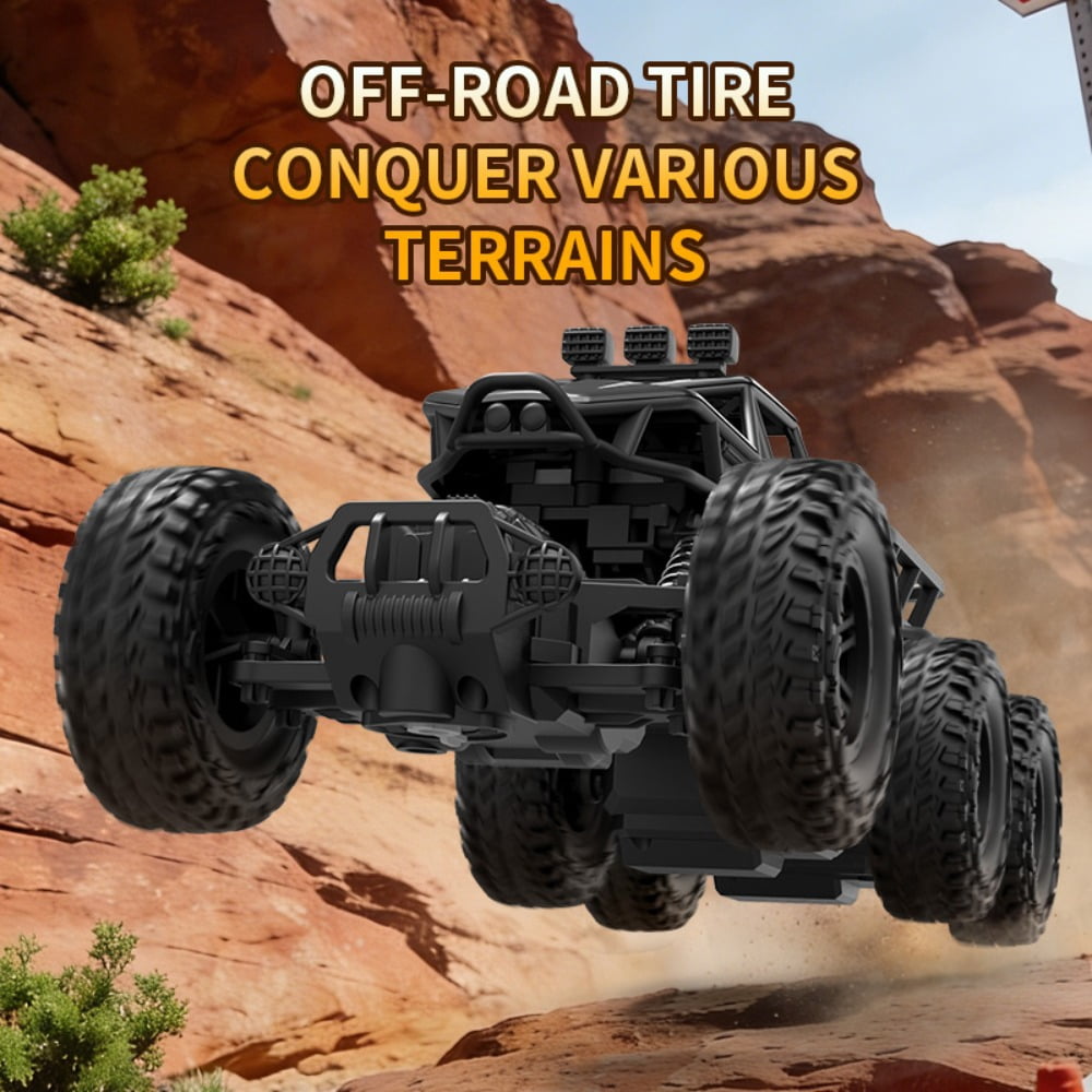 Remote Control Car, Big Monster Truck Toys RC Cars for Boys Kids Adults, 2.4Ghz 4WD 6-Wheel Off Road RC Monster Truck , RC Car Truck Rock Crawler Toy All Terrain Gifts for Adults Boys 8-16