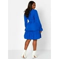thumbnail image 5 of Rebdolls Women's Plus Tiered Sleeve Mini A Line Dress - Blue - 1X, 5 of 5