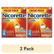 (2 pack) Nicorette Nicotine Gum, Stop Smoking Aids, 2 Mg, Cinnamon Surge, 160 Count