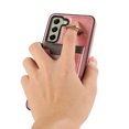 thumbnail image 5 of Wallet Back Case for Samsung Galaxy S22 Plus with Wrist Strap, Stylish Magnetic Card Holder Finger Ring Kickstand PU Leather Lanyard Shockproof Slim Phone Case for Samsung Galaxy S22 Plus, Pink, 5 of 7