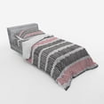 thumbnail image 2 of Ambesonne Abstract Bedding Set 3 Pcs, Retro Lines Hipster, Twin, Black Coral White, 2 of 2