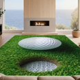 thumbnail image 2 of Design&I 5'x7' Washable Area Rug Golf Ball Sport Design With Bold Realistic Dimple And Tee Accents for Guest Room, Lounge, Apartment, Flatweave & Daily Traffic Ready, 2 of 7