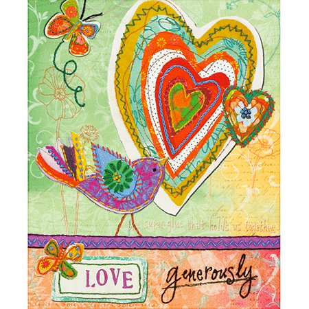 Dimensions Handmade Refresh Love Generously Fabric Applique Embroidery -8"X10"