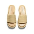 thumbnail image 3 of Womens Platform Sandals Raffia Espadrilles Slip on Open Toe Cute Boho Summer Beach Slide Sandals, 3 of 3