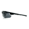 thumbnail image 6 of Polarized Xloop Mens Wrap Around Sport Rimless Oval Plastic Sunglasses All Black, 6 of 7