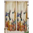 thumbnail image 5 of Vintage Hummingbirds Living Room Curtains 2 Panel, Spring Farmhouse Country Flowers Cafe Window Treatment, Extra Long Farmhouse Bedroom Bathroom Kitchen Curtains Drapes 104"x72", 5 of 6