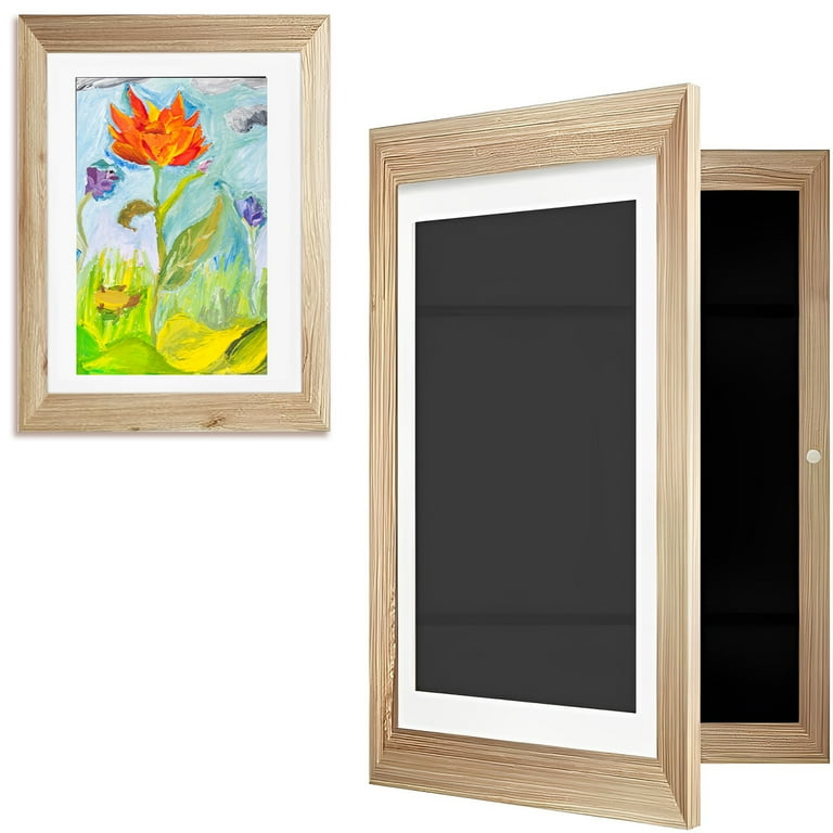 Kids Art Frames, 8.5x11 Front Opening Kids Artwork Frame in Wood, Artwork  Display Storage Frame for 3D Picture, Children Drawing