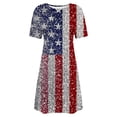 thumbnail image 4 of Cagogo Ladies Casual 2025 Fourth of July Homecoming Dresses Summer Patriotic Short Sleeve American Flag 4th of July Midi Sun Dresses Bohemian Black Funaral Dresses, 4 of 5