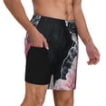 thumbnail image 2 of Fotbe Pink White Ocean Waves Traje de Baño para Hombre – Shorts de Natación de Secado Rápido con Forro y Bolsillos-Small, 2 of 6