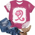 thumbnail image 3 of Blusa de manga corta con estampado de cuello redondo informal para mujer a la moda, Tops de verano Pompotops hkajfhjk457159, 3 of 5