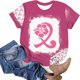thumbnail image 3 of Blusa de Manga Corta Con Estampado de Cuello Redondo Informal A La Moda Para Mujer Odeerbi  ODB180970, 3 of 5