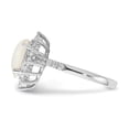 thumbnail image 3 of White Sterling Silver Ring Band with Stones Cubic Zirconia CZ Opal, Lab Created Phenomena, 3 of 4