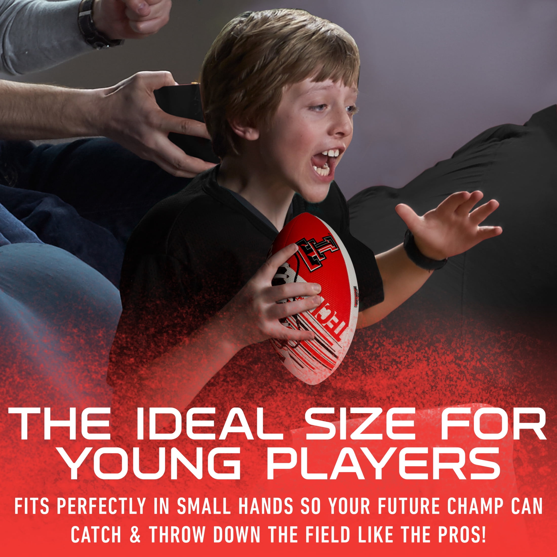 NCAA Texas Tech Red Raiders Foam Football - Youth Mini Football for Kids - 8.5" Junior Soft Foam Football - SPACELACE Easy Grip Cover - Perfect Toy Football for Kids